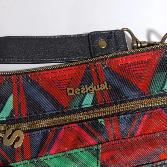 Desigual Bandolera Paulina Woven Cross Body Bag Mix Pattern - Picture 6 of 9